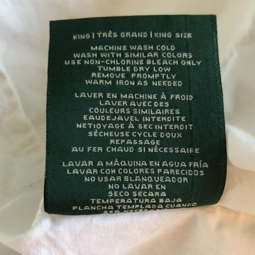 Lauren Ralph Lauren White King Pillowcase One Lauren Ralph Lauren Pillowcase